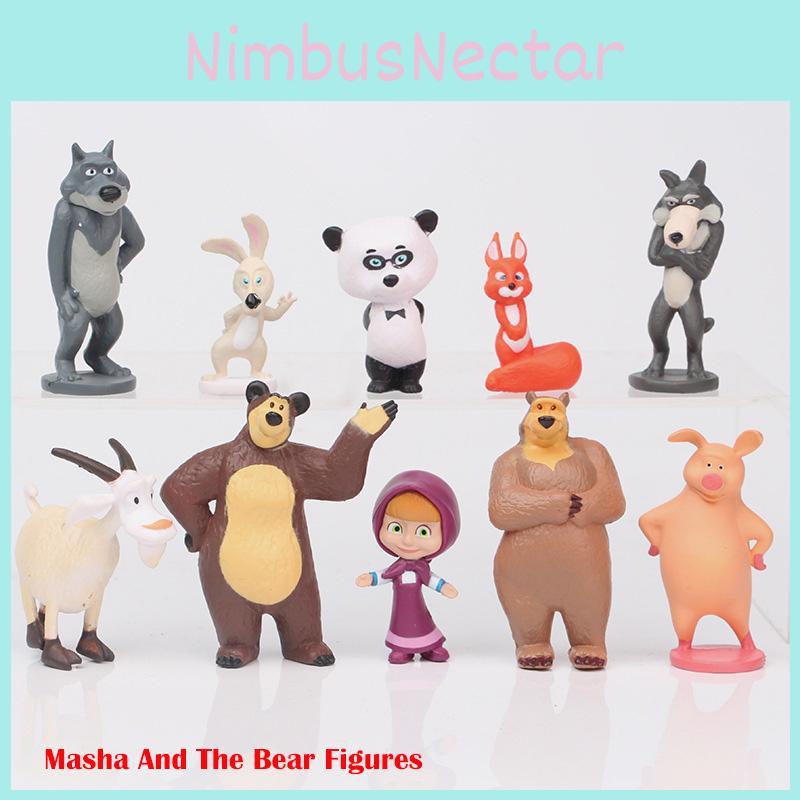 Collectible Masha And The Bear Mini Figures Set Made Of Safe Non-toxic Pvc Material