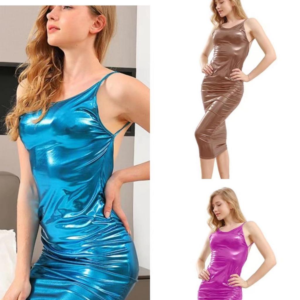 Summer Women's Halter Dress Backless Illusion Halter Temperament Slim Sexy Hottie Dress