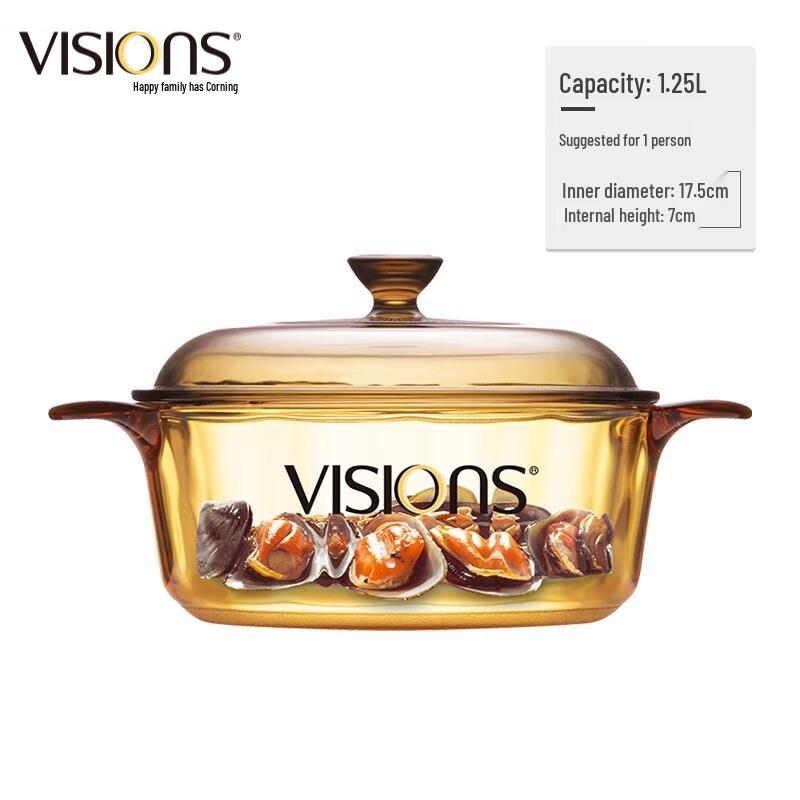Corning VISIONS Clear Glass Cooking Pot
