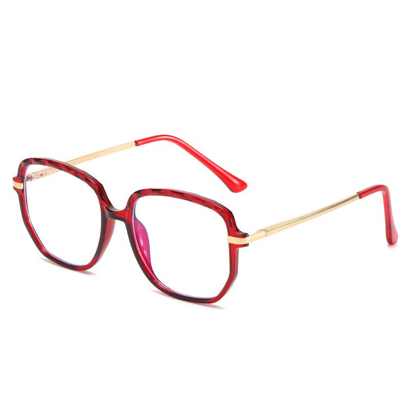 Ochelari de vedere cu lentile plate anti-lumină albastră din TR90, retro cristal, cu brațe metalice multifacetate, cu schimbare graduală de culoare, pentru femei