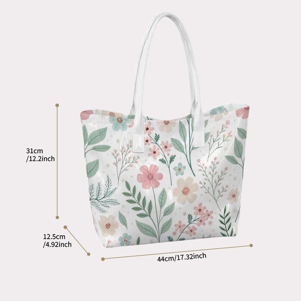 Floral Printed Shoulder Tote Bag Stylish Casual Daily Carry Handbag for Ladies
