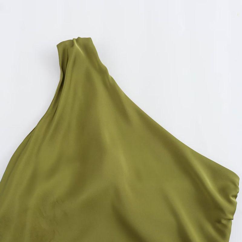 Araltay New Arrival Fashion Style Women's Clothing Fashion All-Match Casual Minimalist Asymmetric Silk Satin Texture Dress