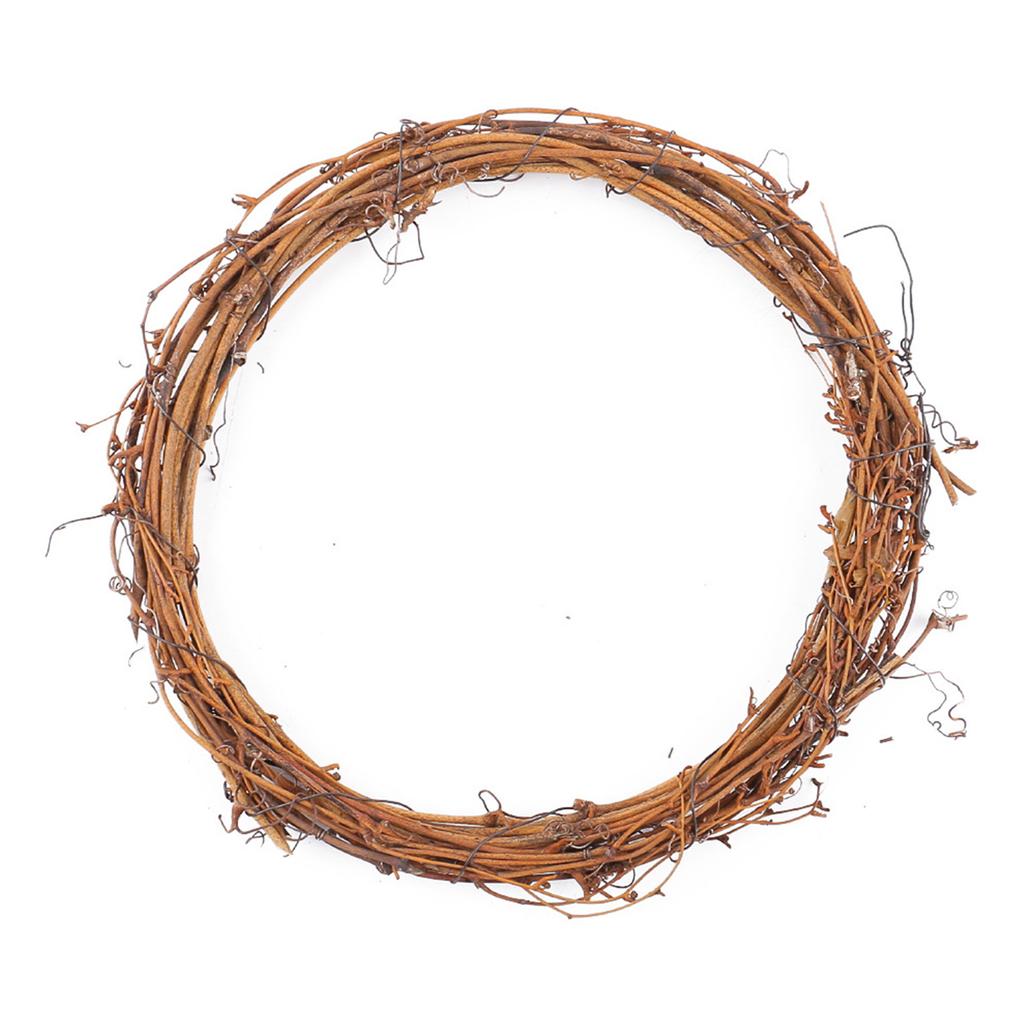 Natural Rattan Wreath Frame Dispaly For DIY Projects Rustic Style Vine Hoop For Front Door Or Wall Decoration