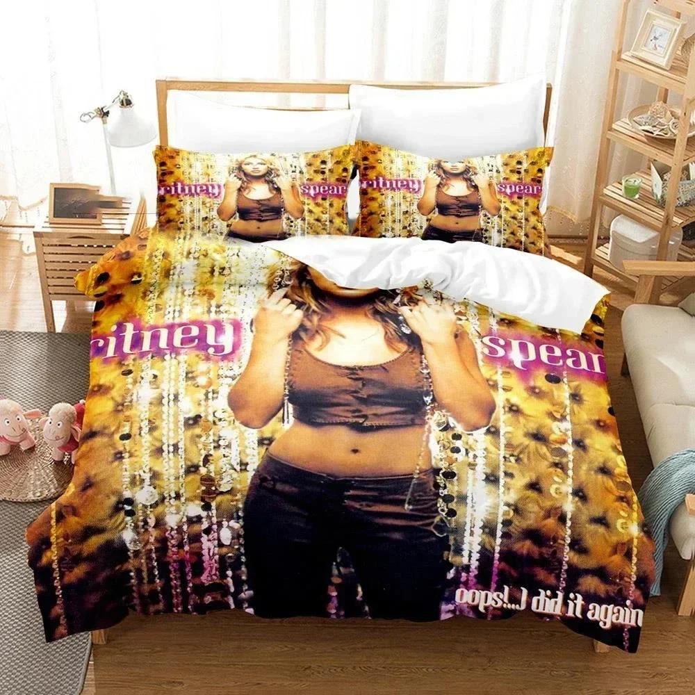 3D Britney Spears Printed Bed Set Duvet Cover Pillowcase Bedding Set Linen Sheet Quilt Cover Full Queen King Size Home Textile