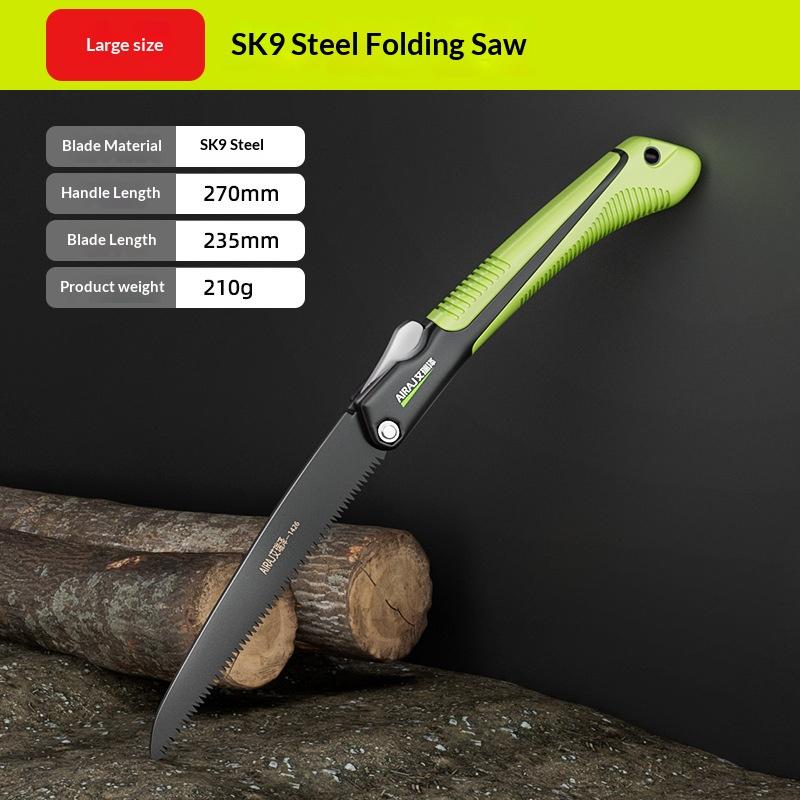 Folding Hand Saw SK7 Steel, Portable Outdoor Garden Pruning Saw Multifunctional Wood Cutter for Tree Trimming Gardening