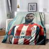 Brentford FC Bee Logo Red White Black Vertical Stripe Print Soft Flannel Throw Blanket Warm Sofa Bed Decor Cover For Football Fans
