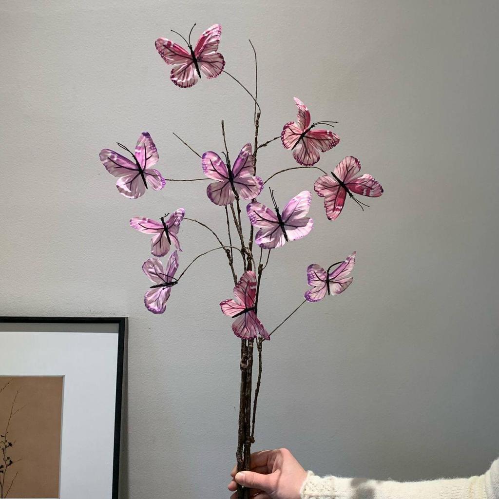 Butterfly Simulation Chinese Style Artificial Flower Arrangement for Living Room, Café, Homestay Table Decoration