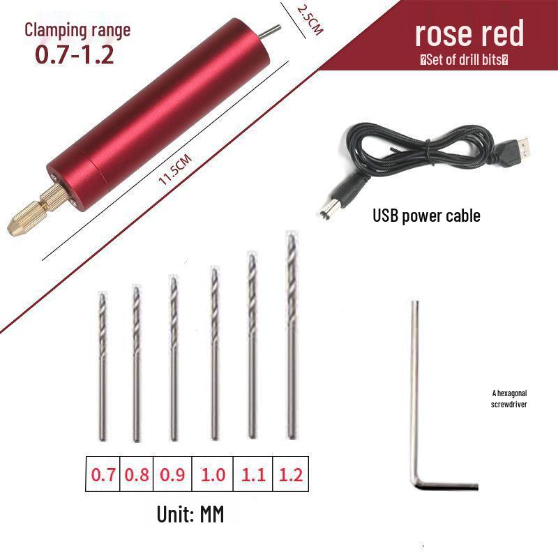 Mini Handheld Electric Drill & Grinder - Low Power Tool for Precision Hole Punching