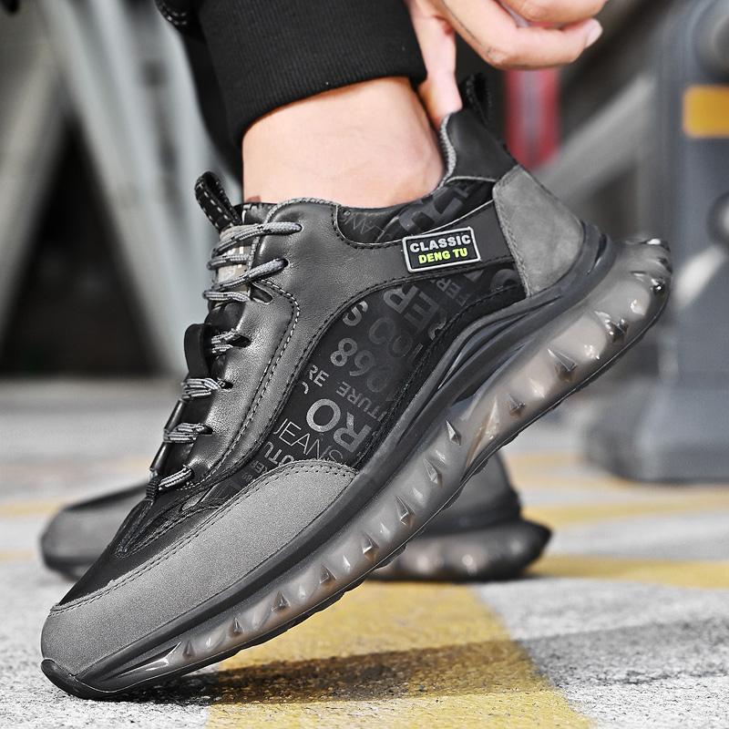 Men's Genuine Leather Running Shoes Outdoor Casual Sports Comfortable Durable Lace Up Design Suitable Outdoor Sports Daily Wear