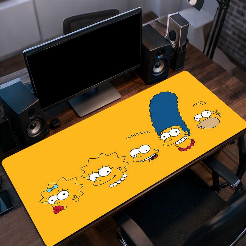 The Simpsons Art Mouse Pad, Large Gaming Desk Mat, Non-slip XXL Mousepad for Laptop & Tablet, Mini PC Playmat with Stitched Edges