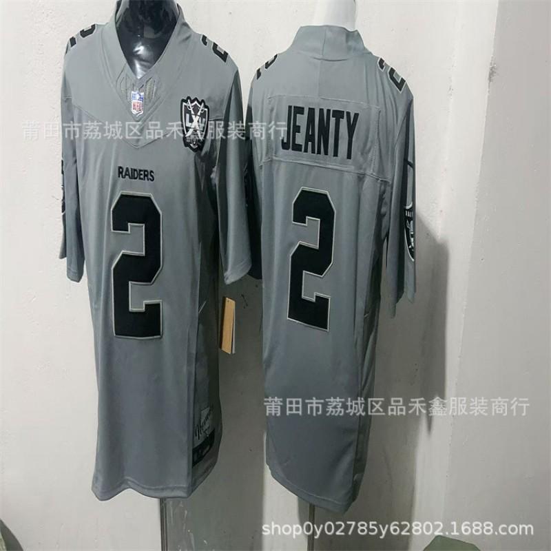 Ashton Jeanty 2 Rugby Trikot Herren Damen Baumwolle Bestickt Fußballuniform Schwarz Weiß XXXL