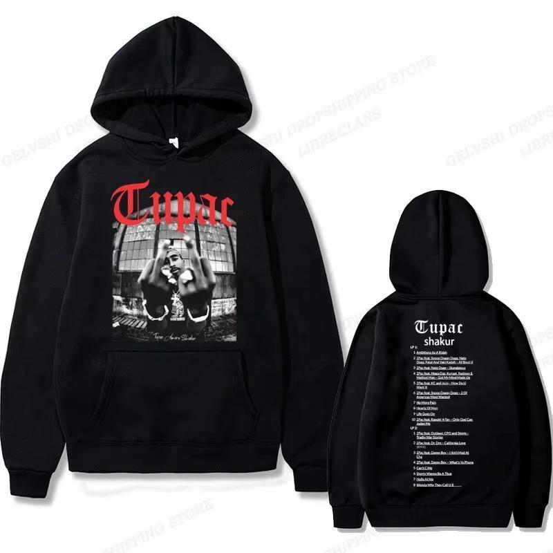 Tupac 2pac Hoodies for Men and Women, Printed Patterns, Streetwear, Hip-hop Style, Autumn and Winter Fashion Tops