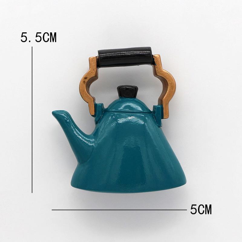 Home Decoration Magnetic Refrigerator Paste Sticky Notes Bread Machine Tomato Egg Pan Teapot Milk Model Fridge Magnet Collection