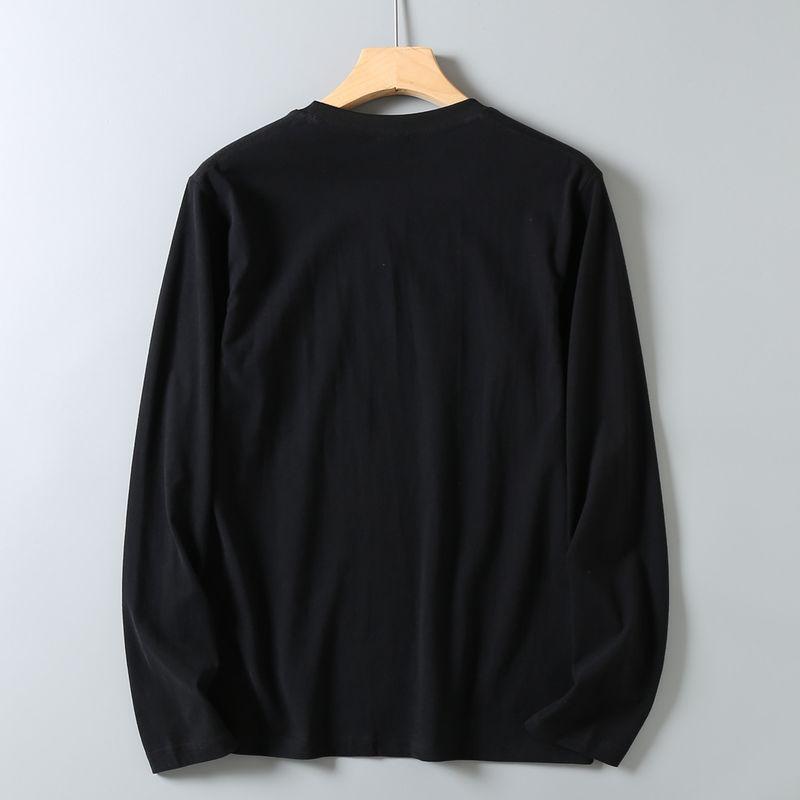 American Retro Printed Pure Cotton Washed Brushed Round Neck Long-Sleeve T-Shirt for Men, Autumn Export Export Product, Inner Layer Base Shirt