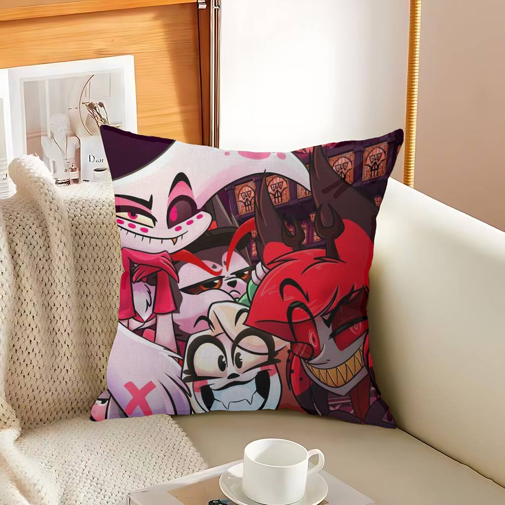 

Cartoon Hazbin Hotel Pillowcase Toon Gift Cushion Cover Bedroom Home Sofa Chair Seat Decor Pillow Case 12x12Inch