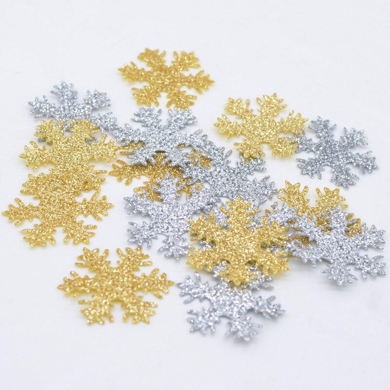 Hurtownie 500 sztuk 30mm brokat srebrny płatek śniegu Scrapbooking aplikacja DIY rzemiosło naszywki rzemiosło dekoracyjne Ornament akcesoria