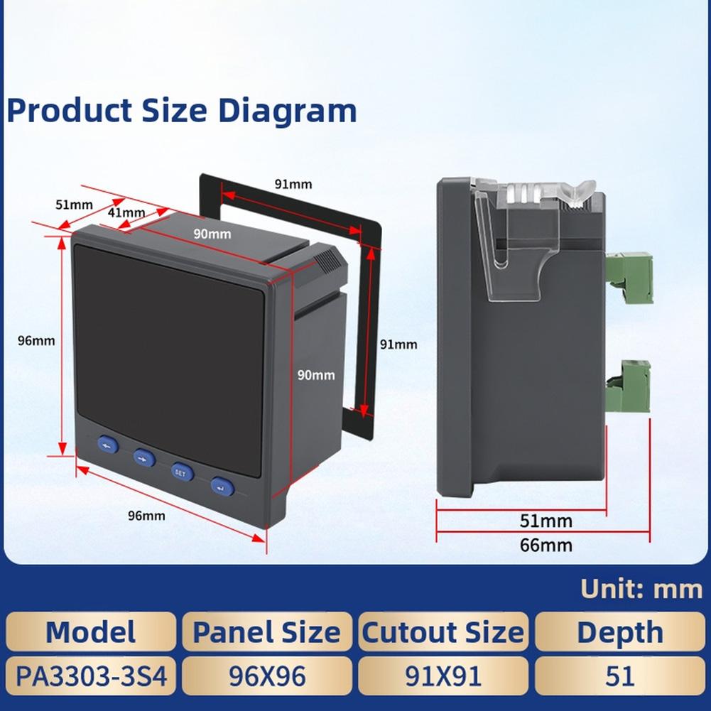 96*96 3-phase Intelligent Ammeter Digital Current Meter With 485 Communication Equipped With A Clear LED Display Screen
