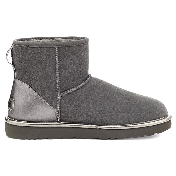 UGG Classic Mini Warm Durable Non-Slip Classic Shiny Short Snow Boots Women Boots Charcoal 1120872-CHRC