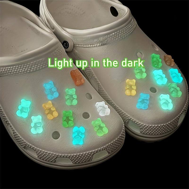 14pcs Fashion Shoes Charms Set Accessories Hole Shoe Buckle Cute Luminous Pentagram DIY 3D Shoes Decorations Party Girls Gifts