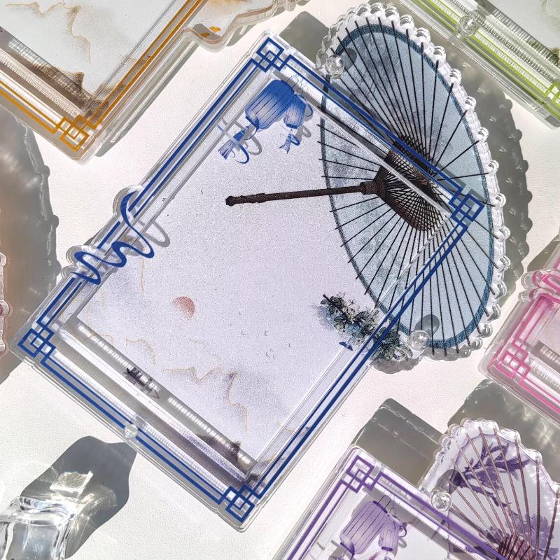 Retro Umbrella Acrylic Photo Frame Colorful Card Holder 3 Inch Anime Photocard Display Chinese Style Card Binder Wholesales 2025