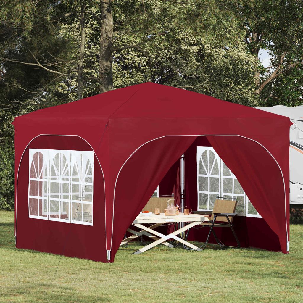 Pop Up Party Tent 290 X 290 X 245 Cm Burgundy Red