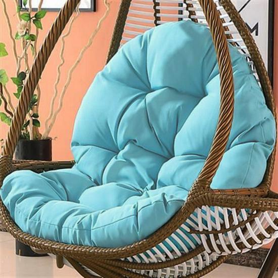 

Водонепроникна подушка для крісла-кошика на вулиці для балкону, внутрішнього двору або вітальні. 120x80 Brushed 1.5kg світло-синій колір