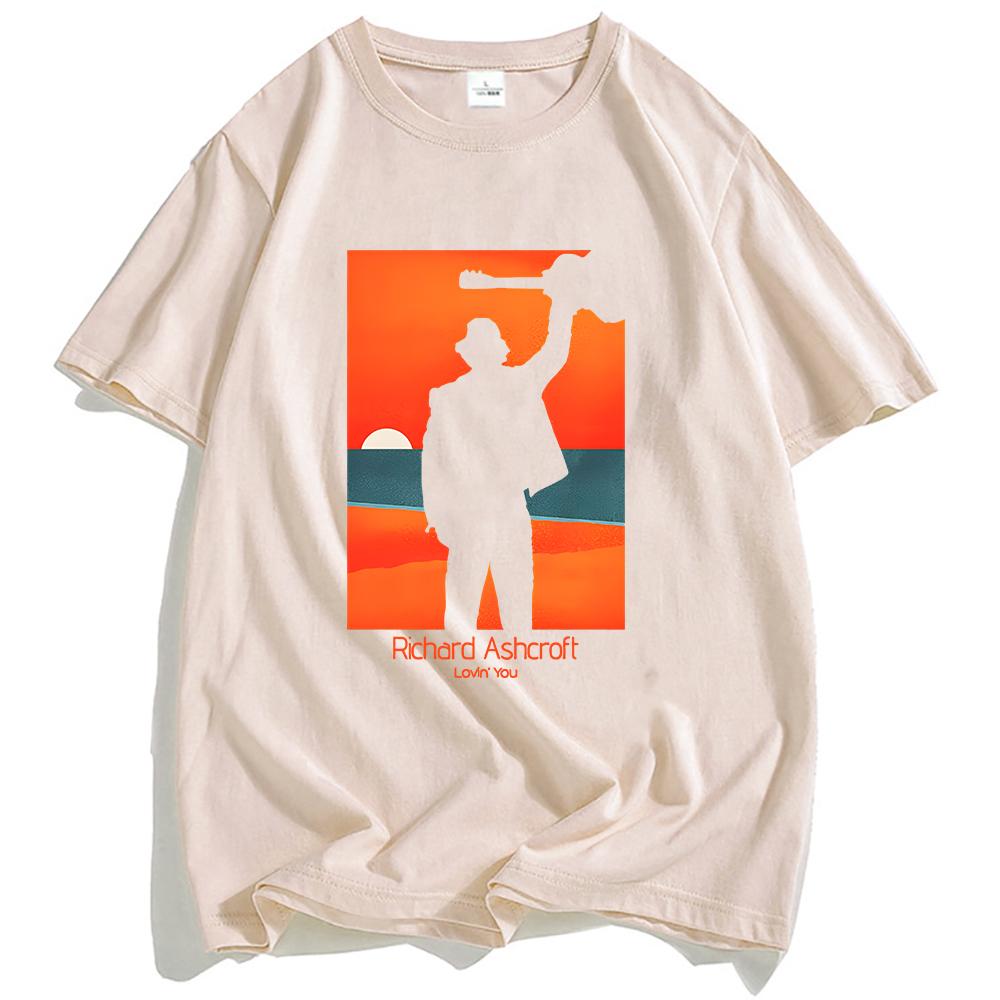 

RICHARD ASHCROFT LOVIN YOU FRAME TEE Бавовняна Чоловіча Футболка з Коротким Рукавом Круглий Виріз Хіп-Хоп Унісекс Вуличний Одяг Футболки з Графічним Принтом M