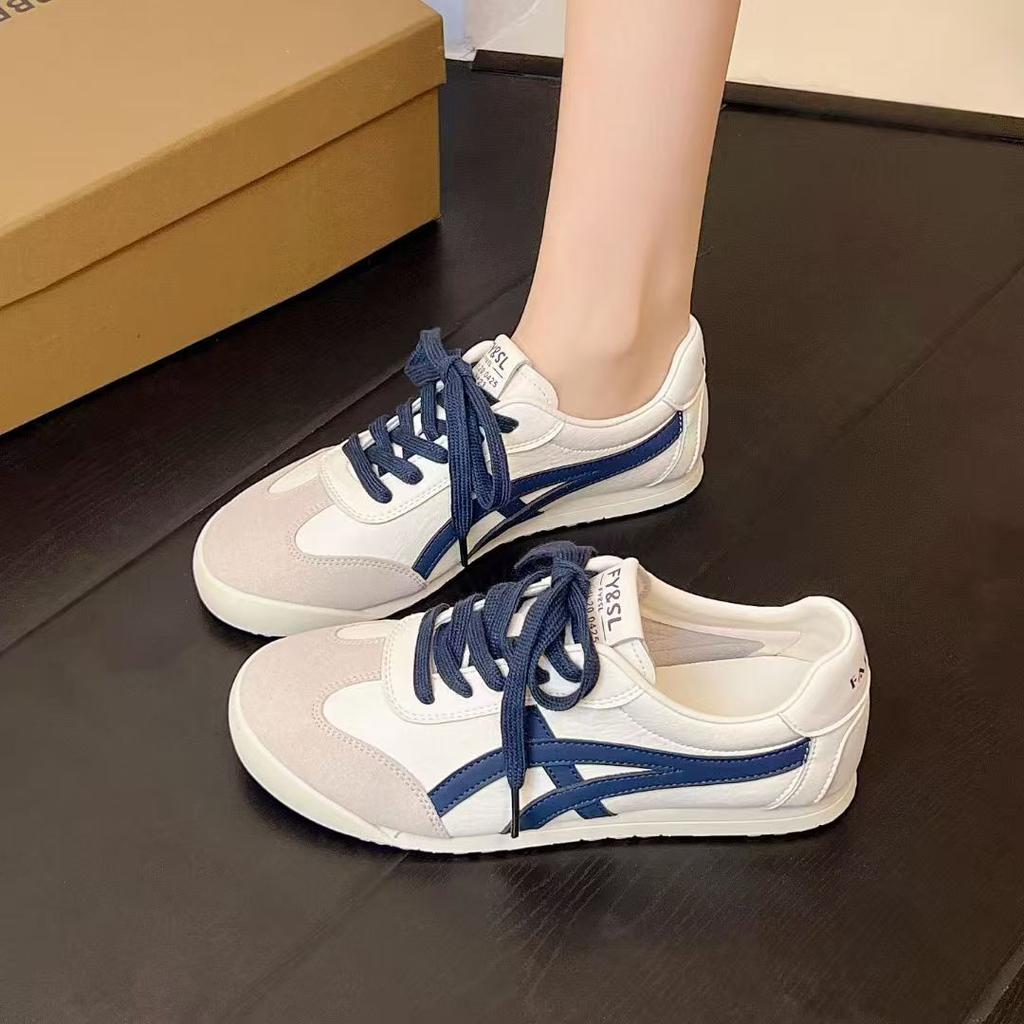 Retro-Farbabstimmung Flachboden-Deutsche Trainingsschuhe für Damen 2025 neu bequem und vielseitig kleine lässige Sport-Forrest-Gump-Schuhe