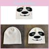 Panda Knitted Beanie Hat With Colorblock Design For Winter Warmth And Street Style