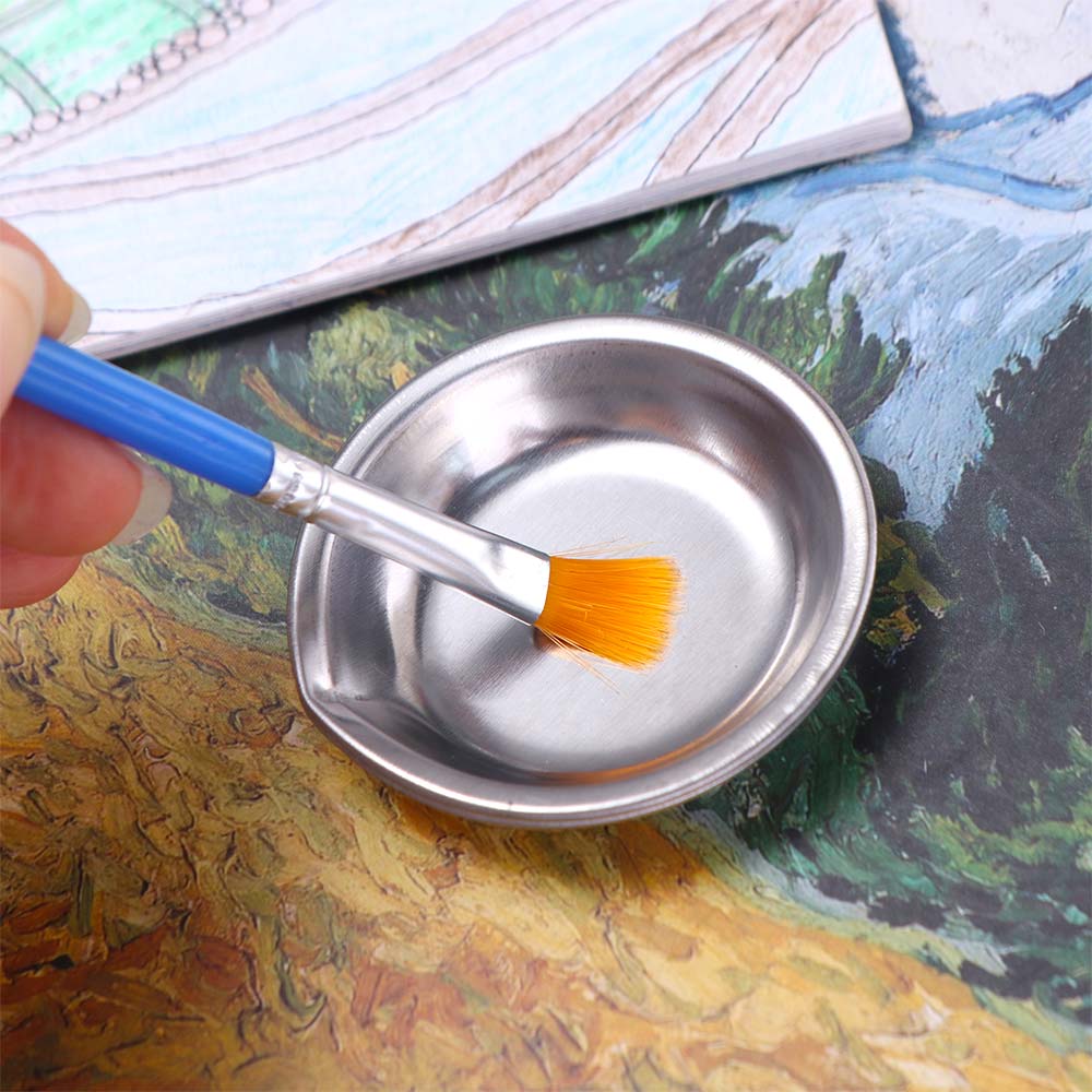 10pcs Stainless Steel Painting Color Bowls Reusable Pour Mouth Palette DIY Painting Tools
