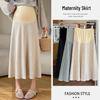 2026 Spring Maternity Mid-Length Skirt - Seamless, High Waist, Plus Size, Comfortable, Thin Style for Spring/Summer.