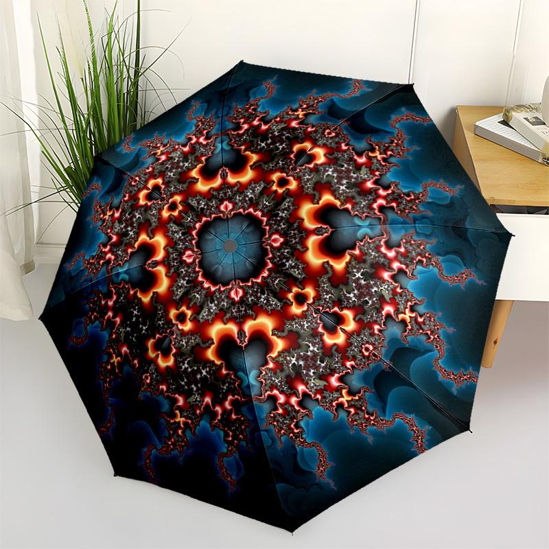 1PC Abstract Mandala Personality Umbrella with 8 Frames, Automatic Open, Durable Frame, Quality Craftsmanship yy250912152