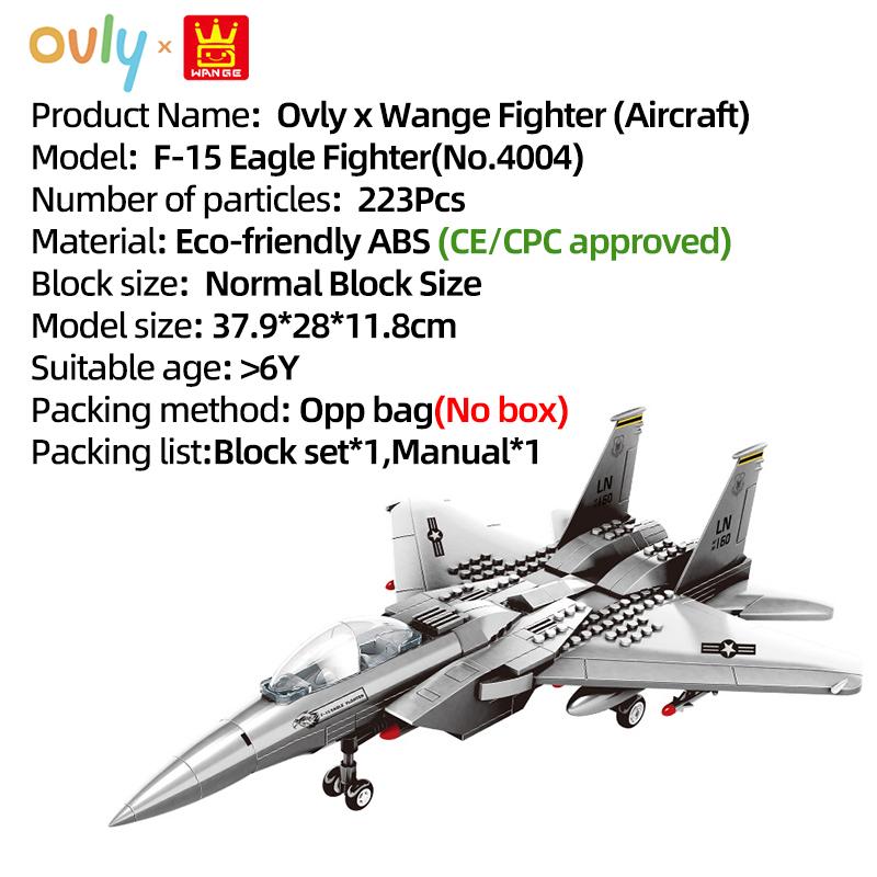 

WANGE Military Armored Aircraft Model F-51 Eagle Fighter Building Block Toy Set Fighter Plane Compatible with Bricks Children s Birthday Gift No.4004