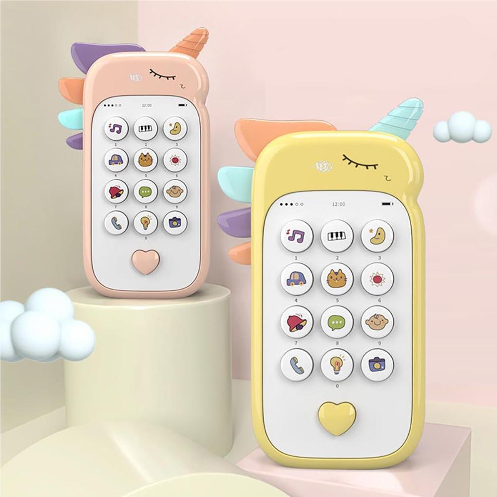 Baby Boy Girl Mobile Phone Toy Music Sound Teether Cartoon Simulation Infant Early Educational Interactive Gaming Gifts