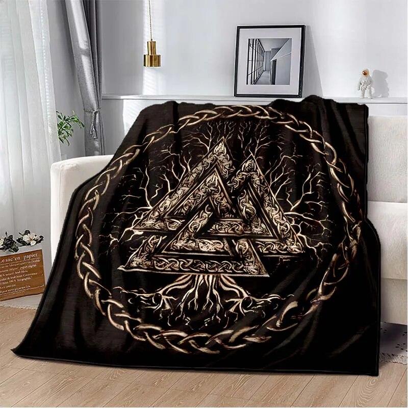 Die Vikings Fashion Blanket-Lightweight Flannel Throw for Sofa and Bed ,Digital Printed Blanket with Soft & Worm Flannel Fabric