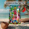 Mario Luigi Custom Name Soft Beach Towel Outdoor Vacation Beach Towel Outdoor Blanket Beach Towel Portable For Travel Beach