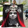 Gothic Horror Female Skull Dead Girl D Soft Plush Throw Blanket Flannel Blanket for Living Room Bedroom Bed Sofa Picnic