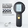 Lupa Eletrônica IPS de 2 Polegadas com Zoom de 200X e 12MP, Lupa Digital Mini Portátil HD Anti-tremor, Microscópio