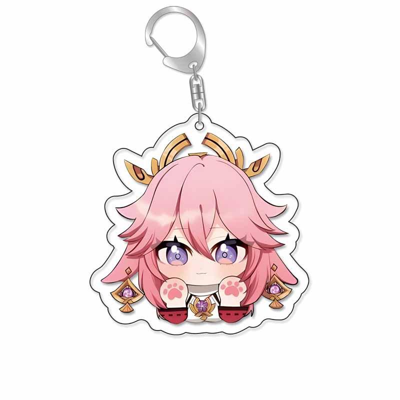 Acrylic Keychain Pendant: Kaveh, Nahida, Wanderer, Xiao, Furina, Scaramouche - Anime Big Mouth Wobbly Design
