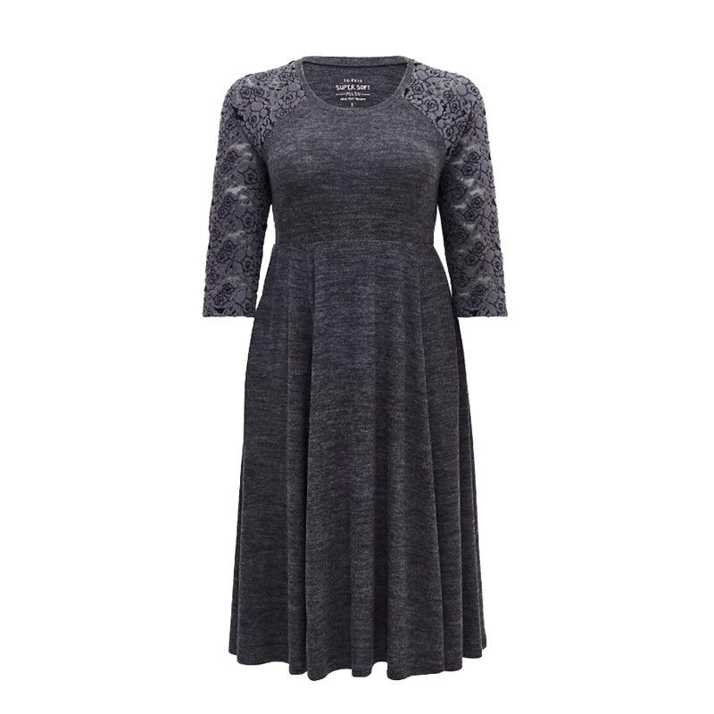 

Oumeite Большой размер 100.00 кг Большой размер Очень большой размер Кружевная вырезка Бархатное кружево Кружево Длинное вязаное эластичное платье Gray 4 pieces