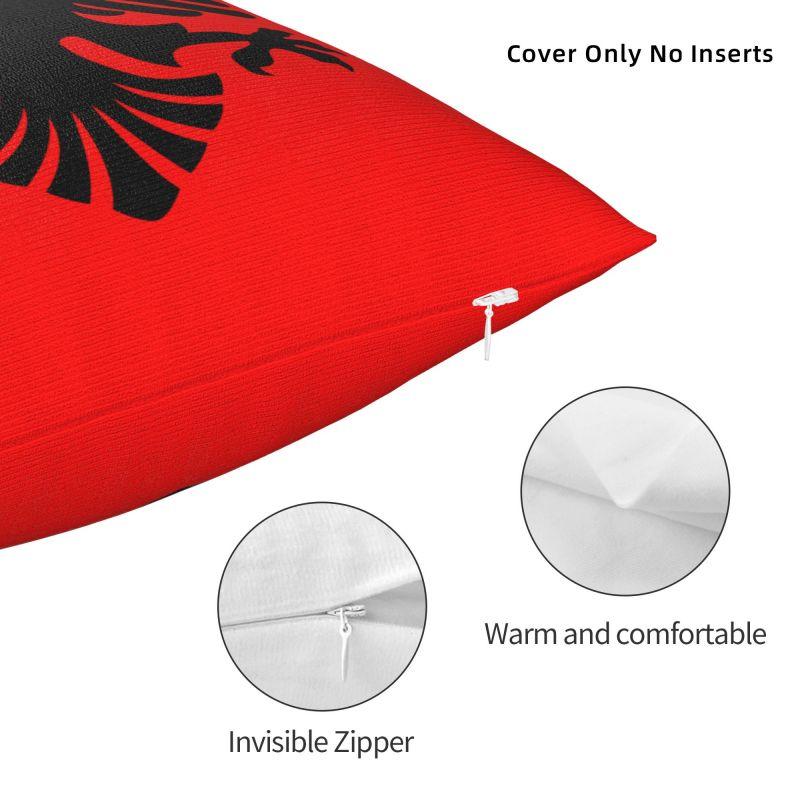 Custom Flag Of Albania Eagle Pillow Case 45X45Cm Albanian Pride Luxury Cushion Cover Soft Pillowcase