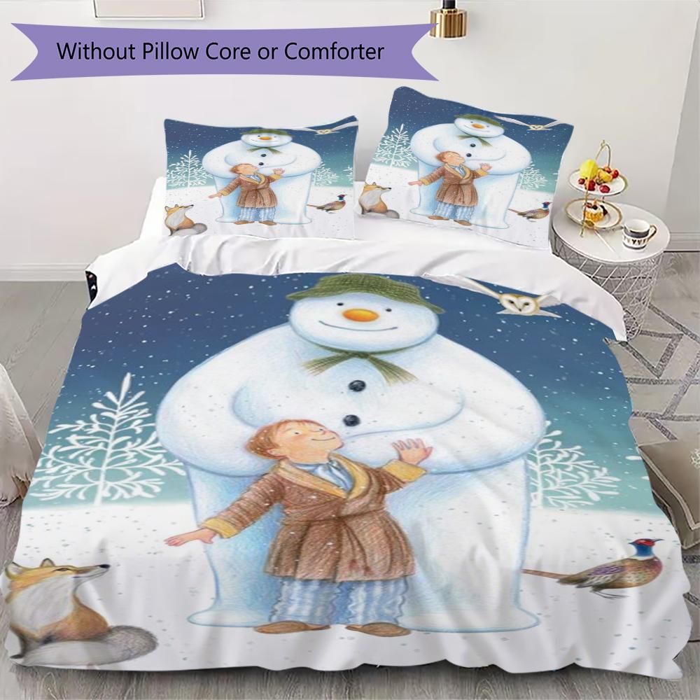 

The Snowman Pattern Bedding uilt Set uilt Cover Pillowcase Home Decoration Birthday Gift (1 * duvet cover + 2 * pillowcase without core)210 135x200cm