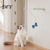 Interactive Cat Toys for Indoor Cats Electric Butterfly Wand, Rechargeable Wand Toy, 360 Spinning Self-Play Multi Household with 2 Modes, Suction Cup