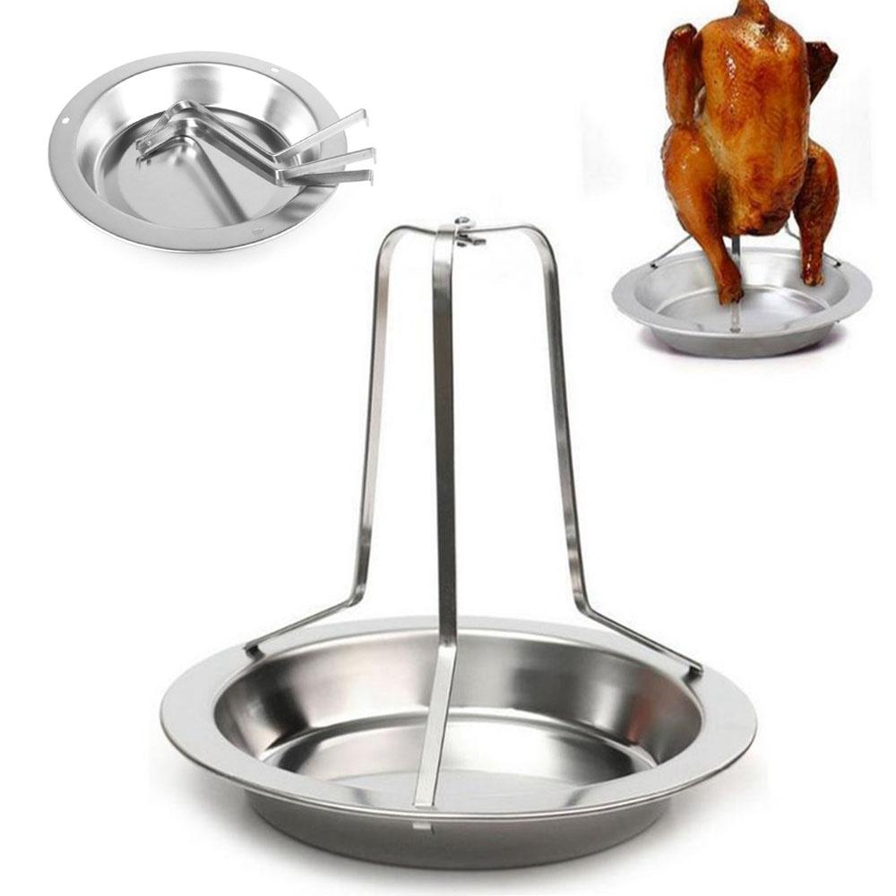 Outdoor Beer Chicken Canister Beer Can Vegetables BBQ Tool Roaster Rack Roasting Pan Chicken Holder