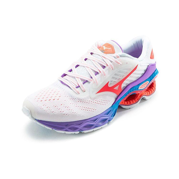 Mizuno Wave Creation Low Top Running Shoes Women Sneaker White Purple J1GD210166