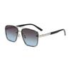 New Retro Metal Large Square Sunglasses, European and American Trend Marine Sunglasses, Fashion Double Beam Sunglasses