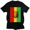 Custom Cool Jamaica Reggae Rasta Lion King T Shirt Men Short Sleeve Pure Cotton Tshirt Tees Streetwear Tshirts
