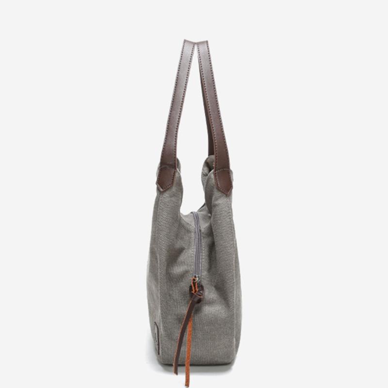 Women's Hobo Bag Casual Canvas Large Shoulder Tote with Multiple Compartments, Minimalist and Versatile Design