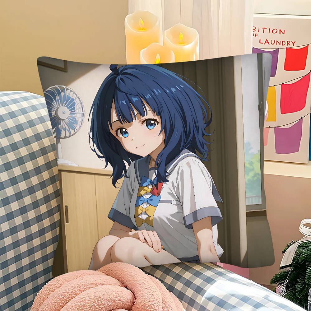 Yanami Anna Too Many Losing Heroines Anime Pillow Case Square Pillow Bedroom Sofa Leisure Comfort Cushion Car  Home Decoration