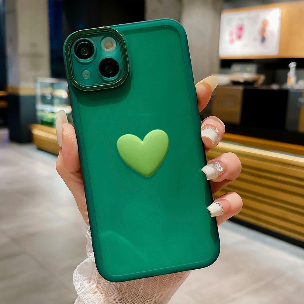 

М’який силіконовий чохол для NOTE13 Cute 3D Love Heart для Redmi NOTE 12 pro plus Xiaomi 13 14 Poco X6 M6 Pro Clear Cover Xiaomi poco x6 зелений